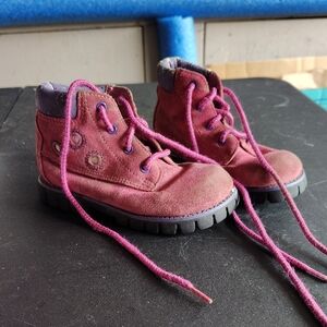 Stylish Kids' Burgundy Lace-Up Boots